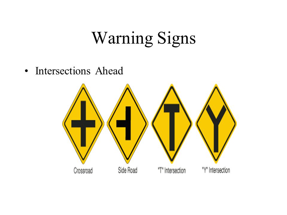 Warning Signs Intersections Ahead