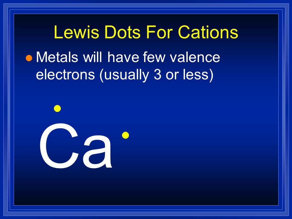 Ca Lewis Dots For Cations