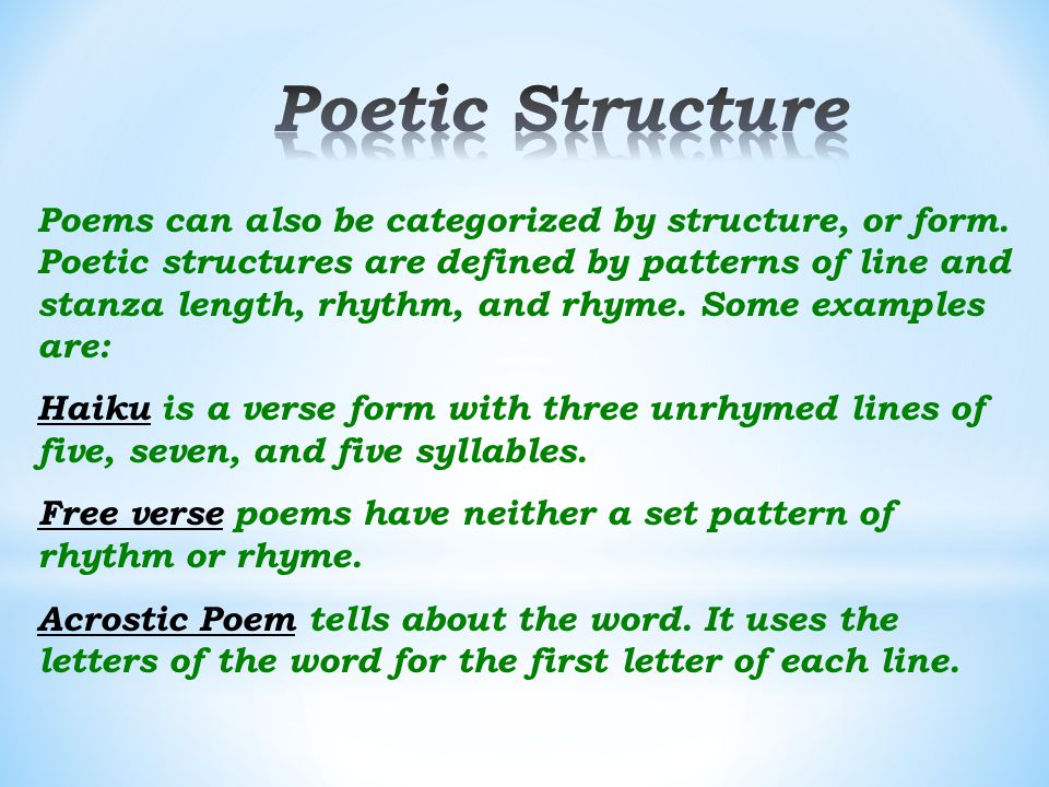 Poetic Structure
