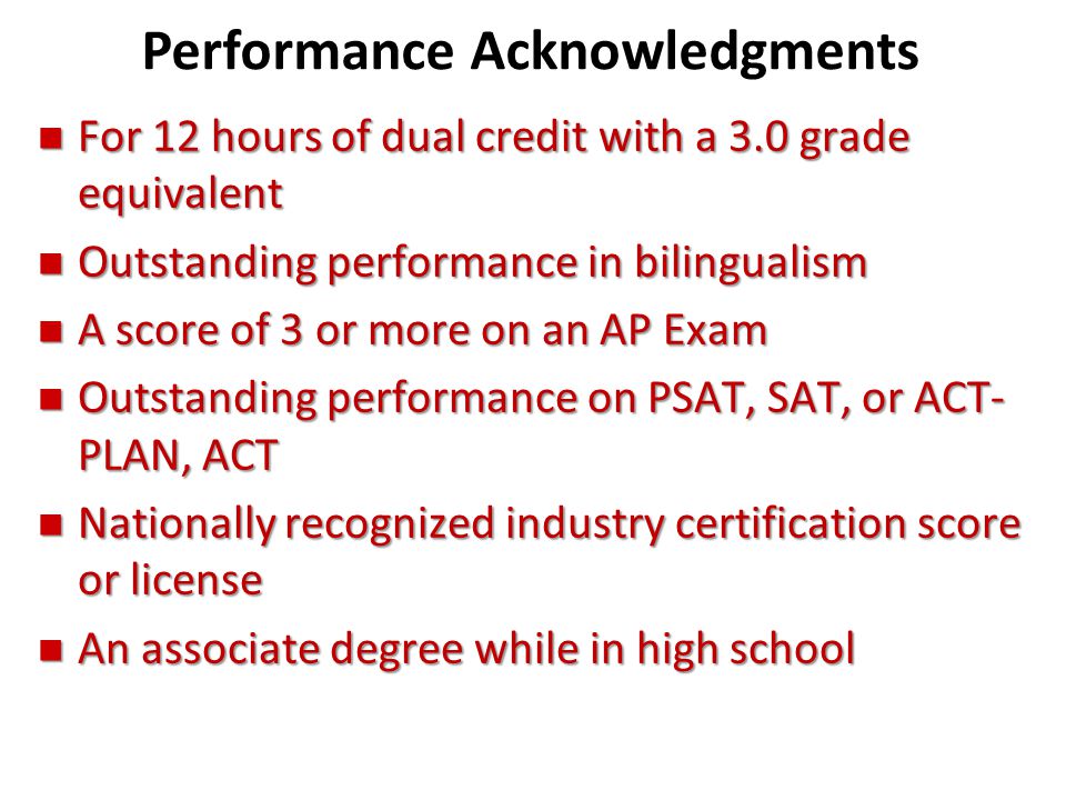 Performance Acknowledgments