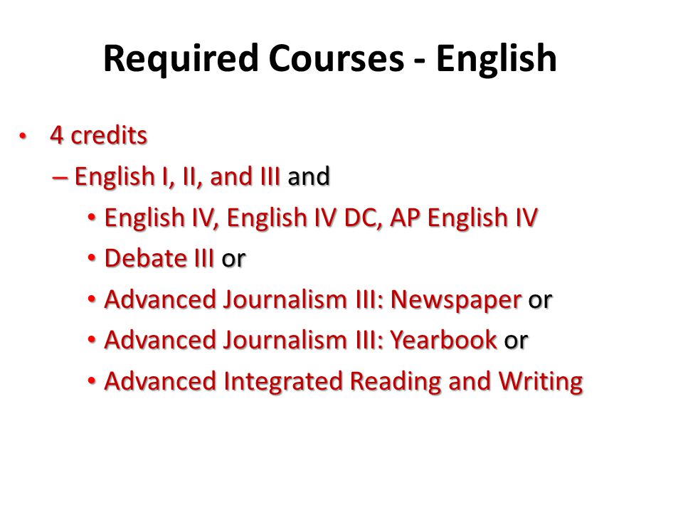 Required Courses - English