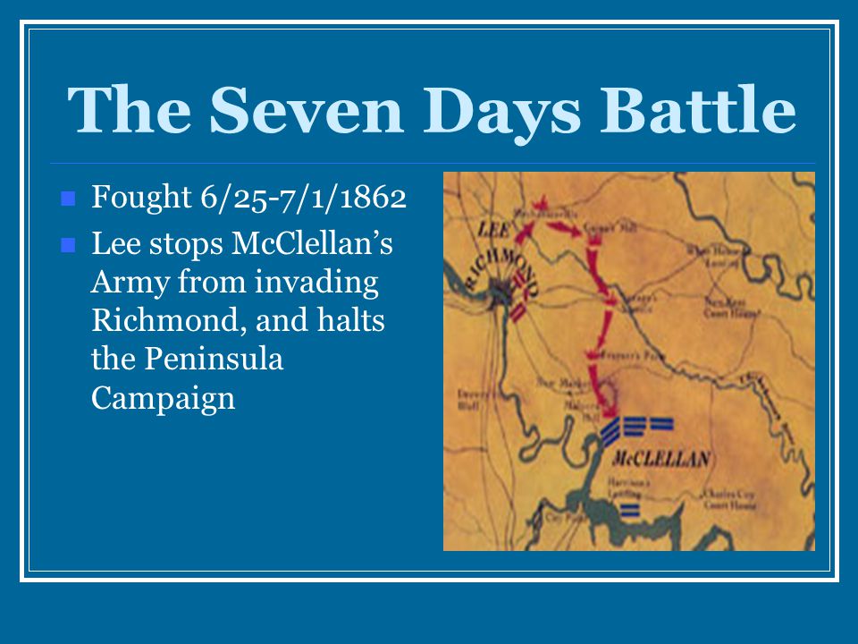 The Seven Days Battle Fought 6/25-7/1/1862