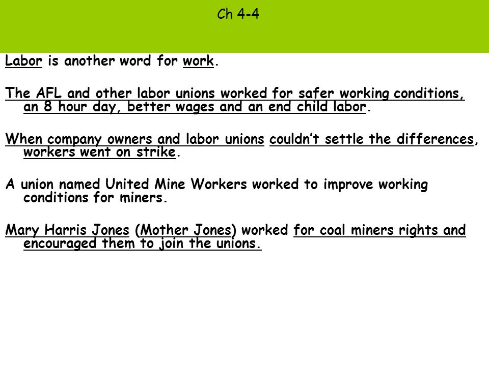 Chapter 4 Lesson 4 The Labor Movement. ppt video online download