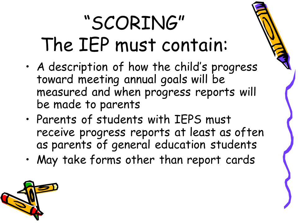 SCORING The IEP must contain: