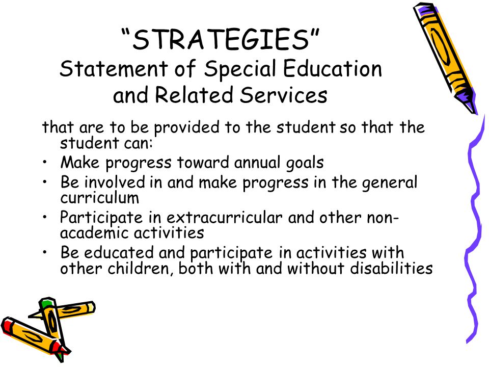 STRATEGIES Statement of Special Education and Related Services