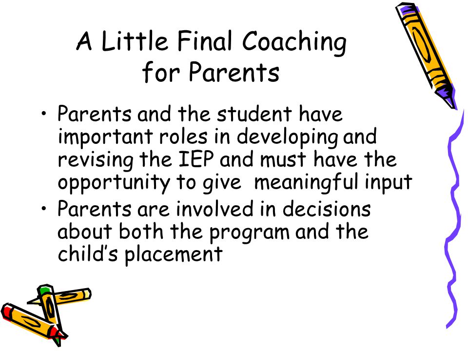 A Little Final Coaching for Parents