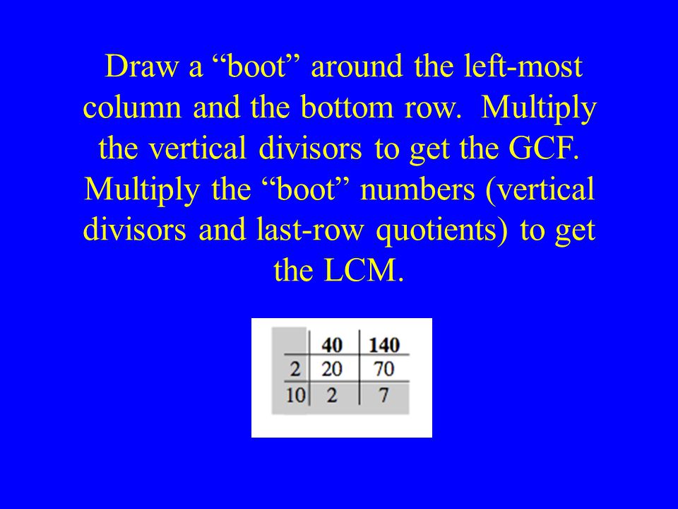 Draw a boot around the left-most column and the bottom row
