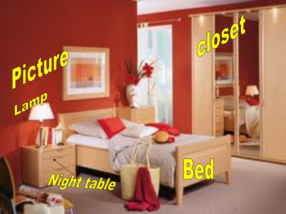 closet Picture Lamp Bed Night table