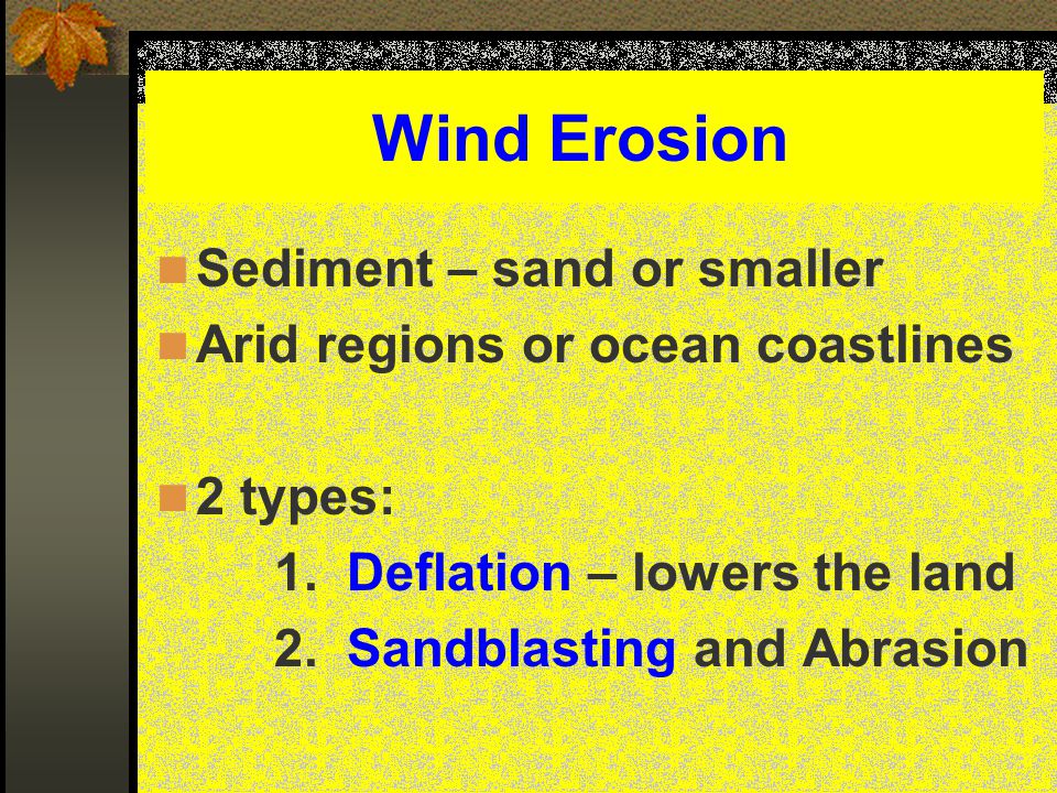 Wind Erosion Sediment – sand or smaller