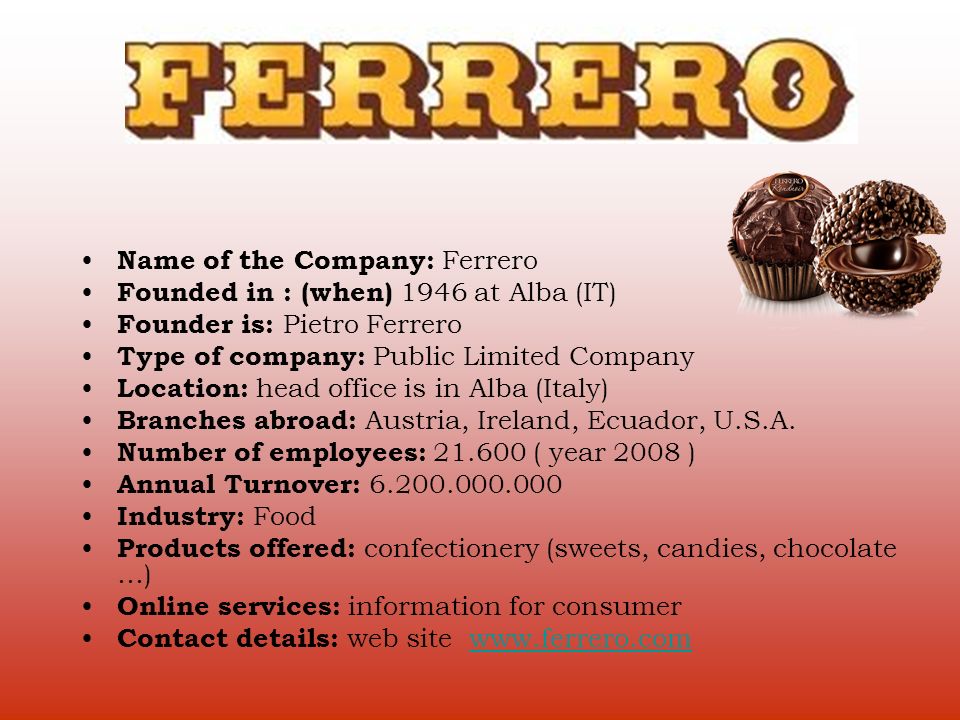ferrero company information