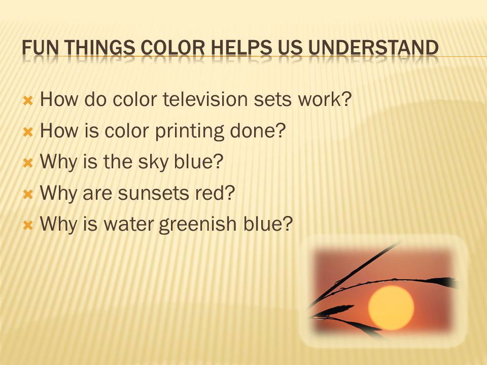 Fun things color helps us understand