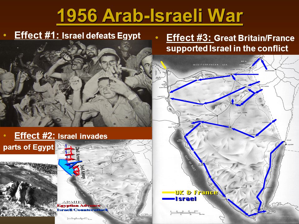 1956 Arab-Israeli War Effect #1: Israel defeats Egypt