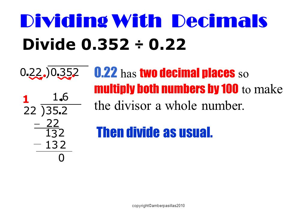 how do you do division with decimals