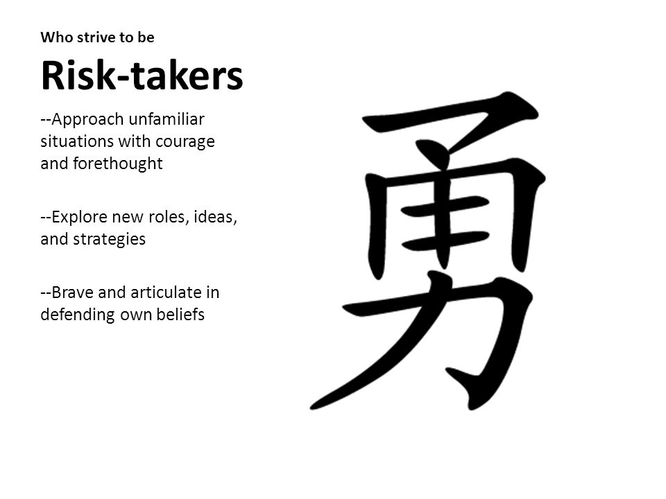 Who strive to be Risk-takers
