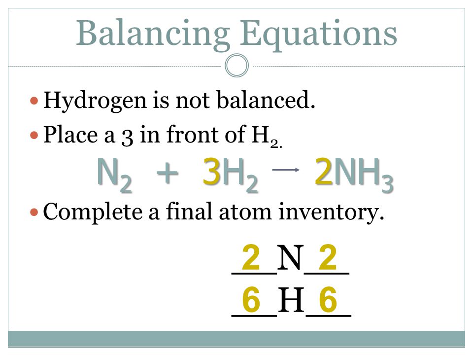 Balancing Equations. - ppt video online download