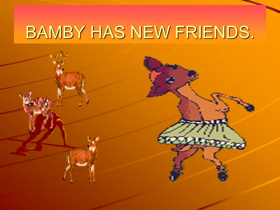 BAMBY HAS NEW FRIENDS.