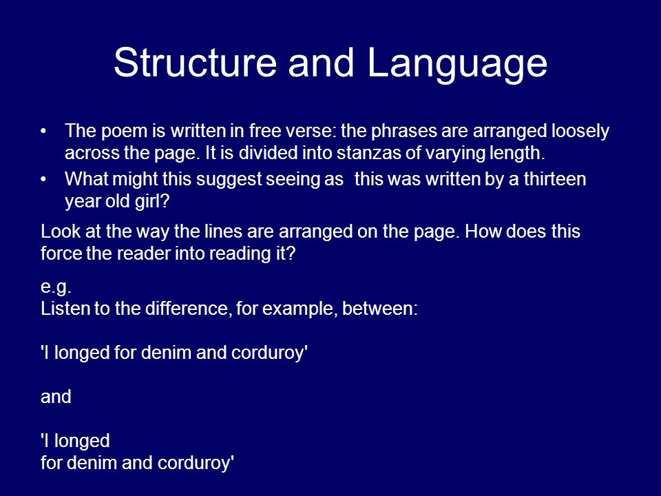 Structure and Language