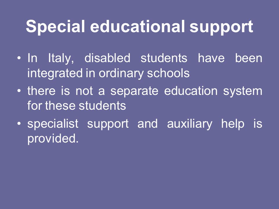 Special educational support