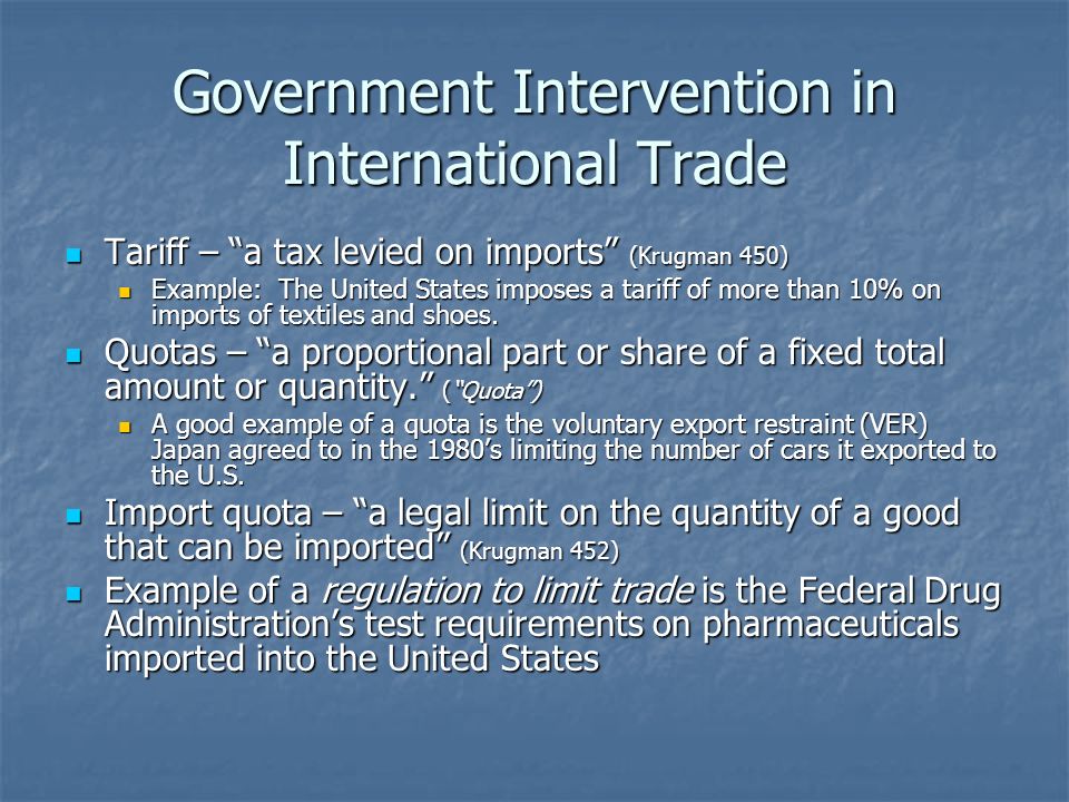 government intervention in trade