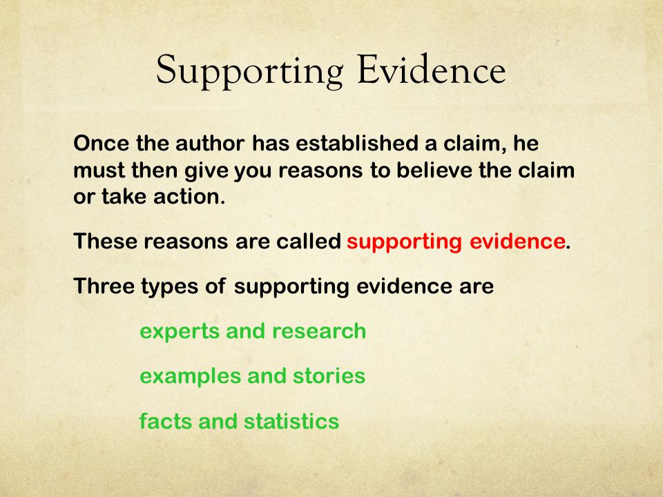 Supporting Evidence