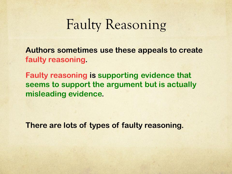 Faulty Reasoning