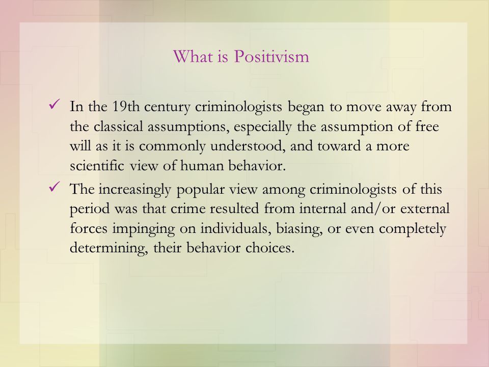 classical vs positivist criminology