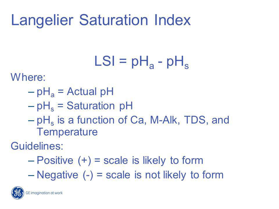 Langelier Saturation Index Chart