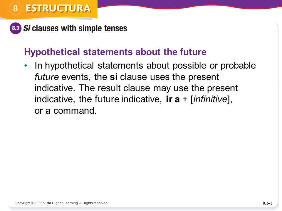Hypothetical statements about the future
