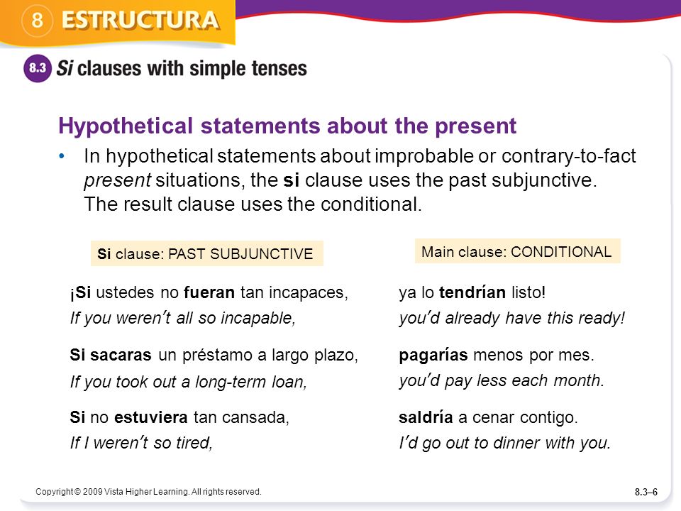 Hypothetical statements about the present