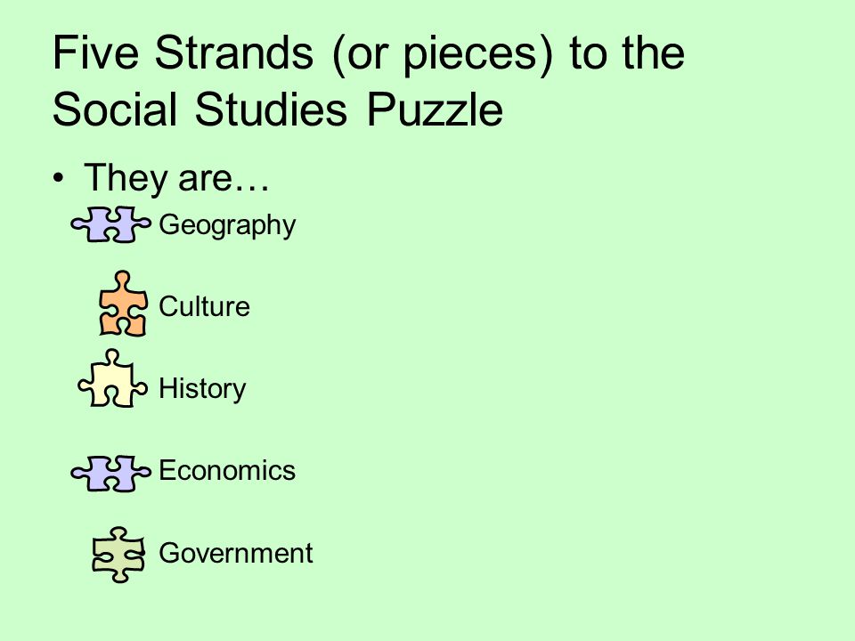 Five Strands (or pieces) to the Social Studies Puzzle