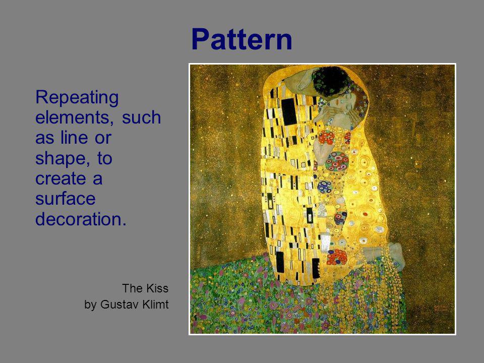 Pattern Repeating elements, such as line or shape, to create a surface decoration.