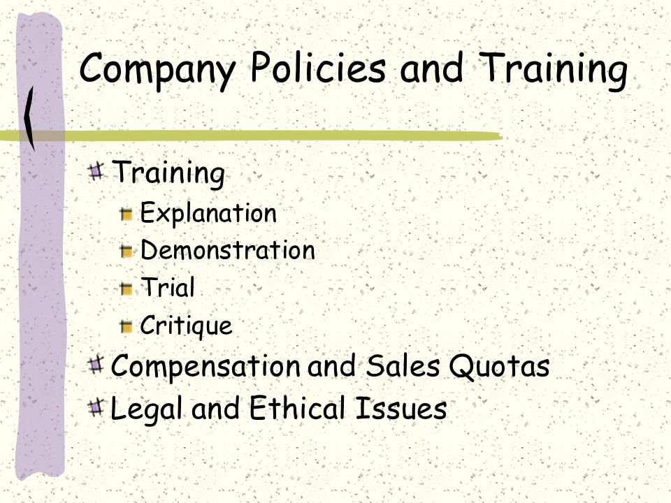 Company Policies and Training