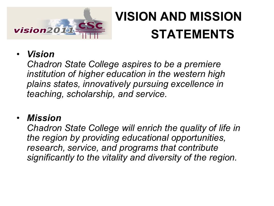 VISION AND MISSION STATEMENTS