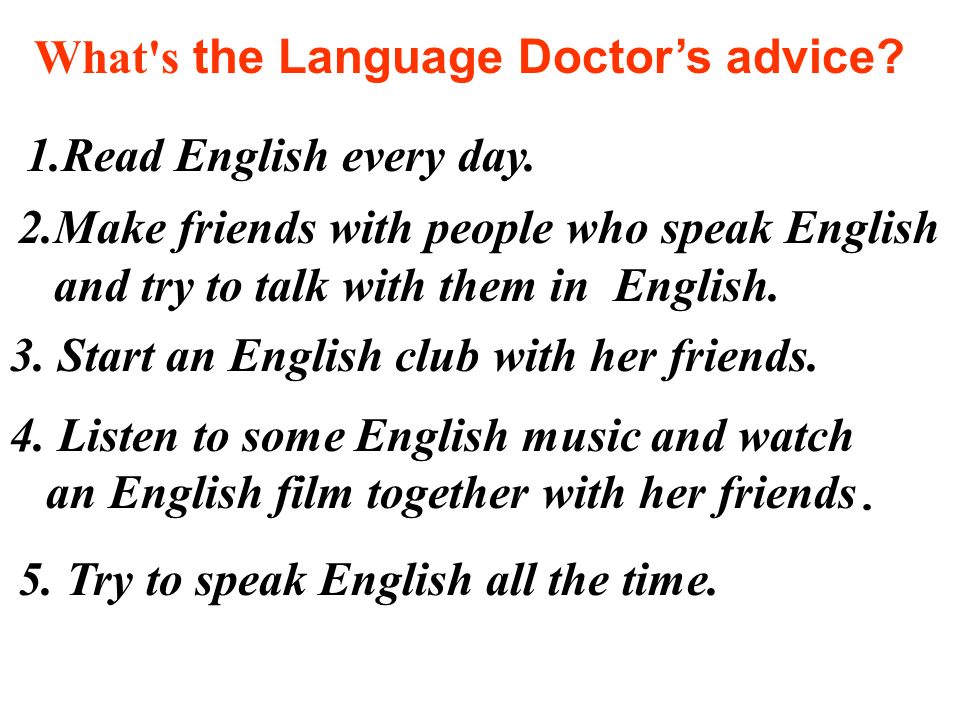 What s the Language Doctor’s advice