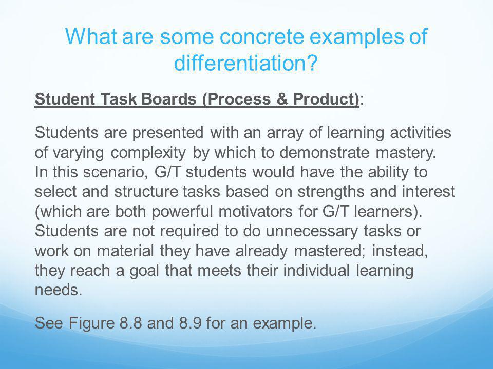 What are some concrete examples of differentiation