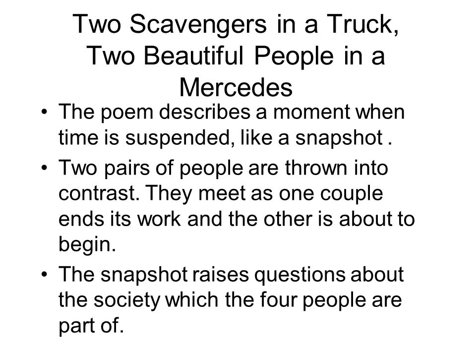 two scavengers poem