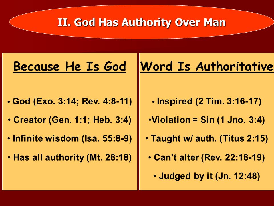 Because He Is God Word Is Authoritative