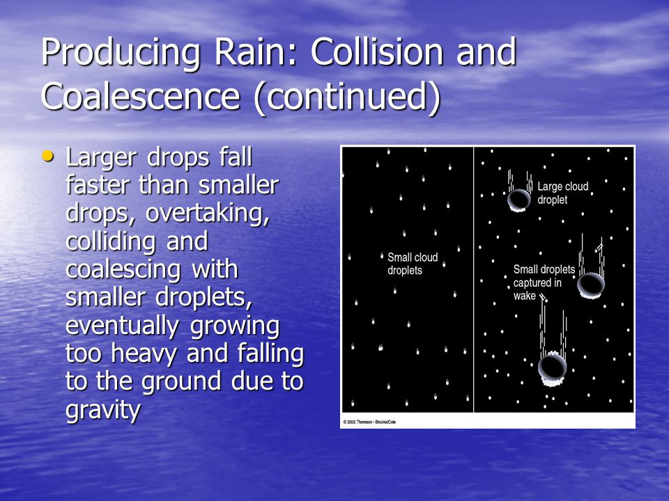 Producing Rain: Collision and Coalescence (continued)