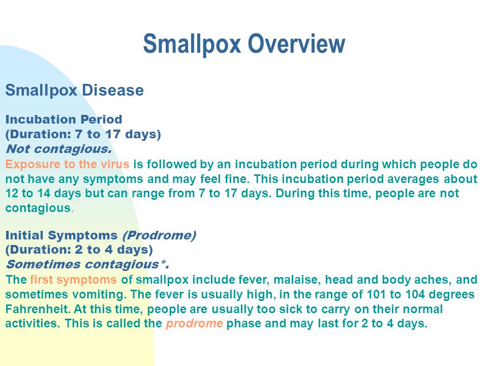 Smallpox Update for Clinicians and Health Professionals - ppt video online  download