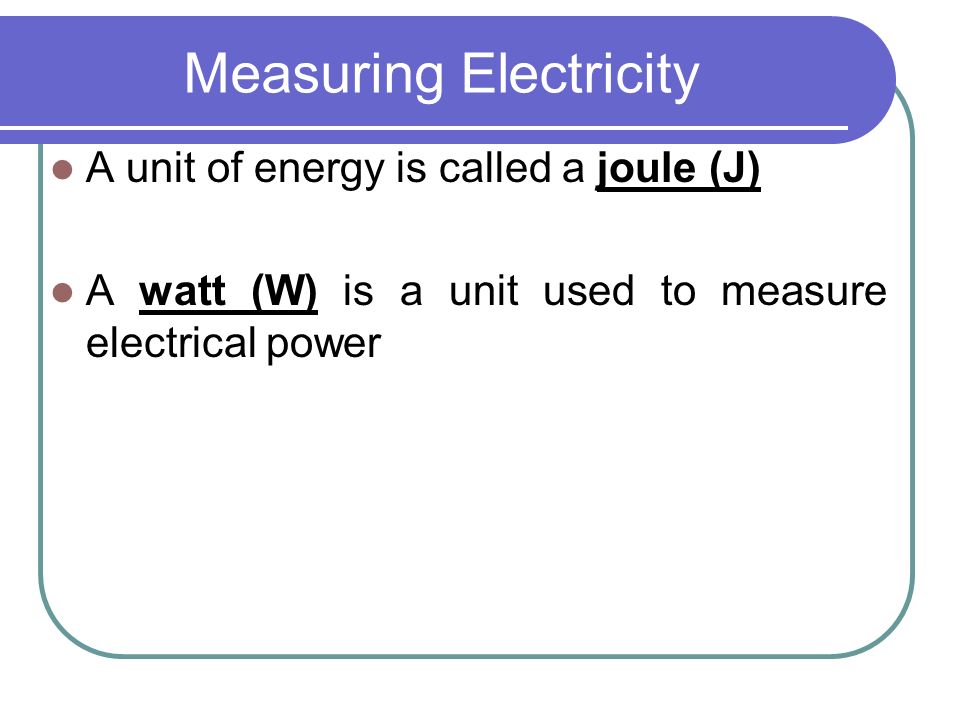 Measuring Electricity
