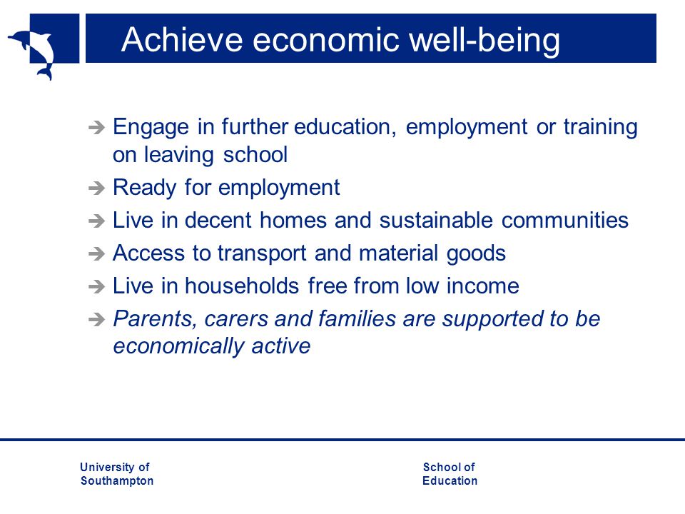 Achieve economic well-being