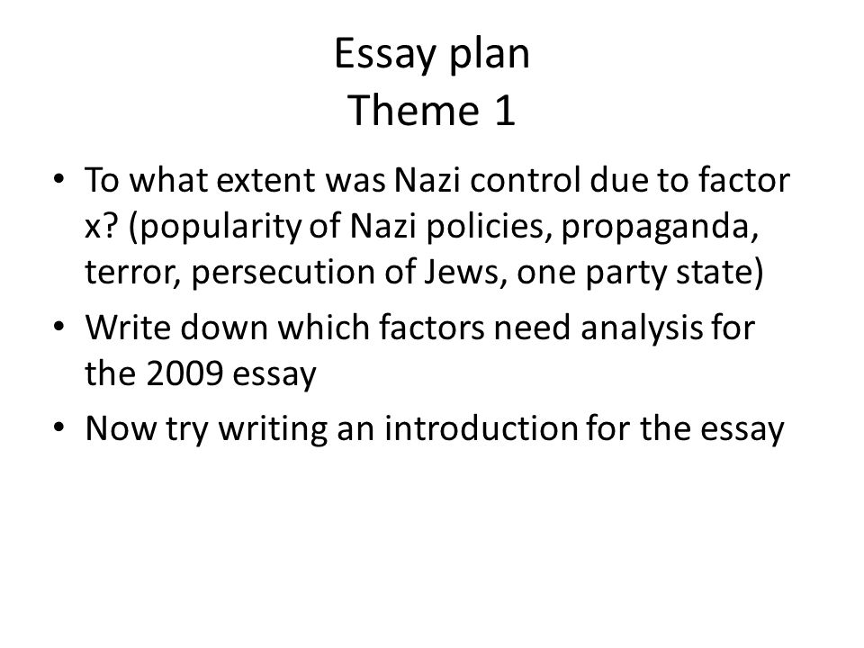 Essay plan Theme 1