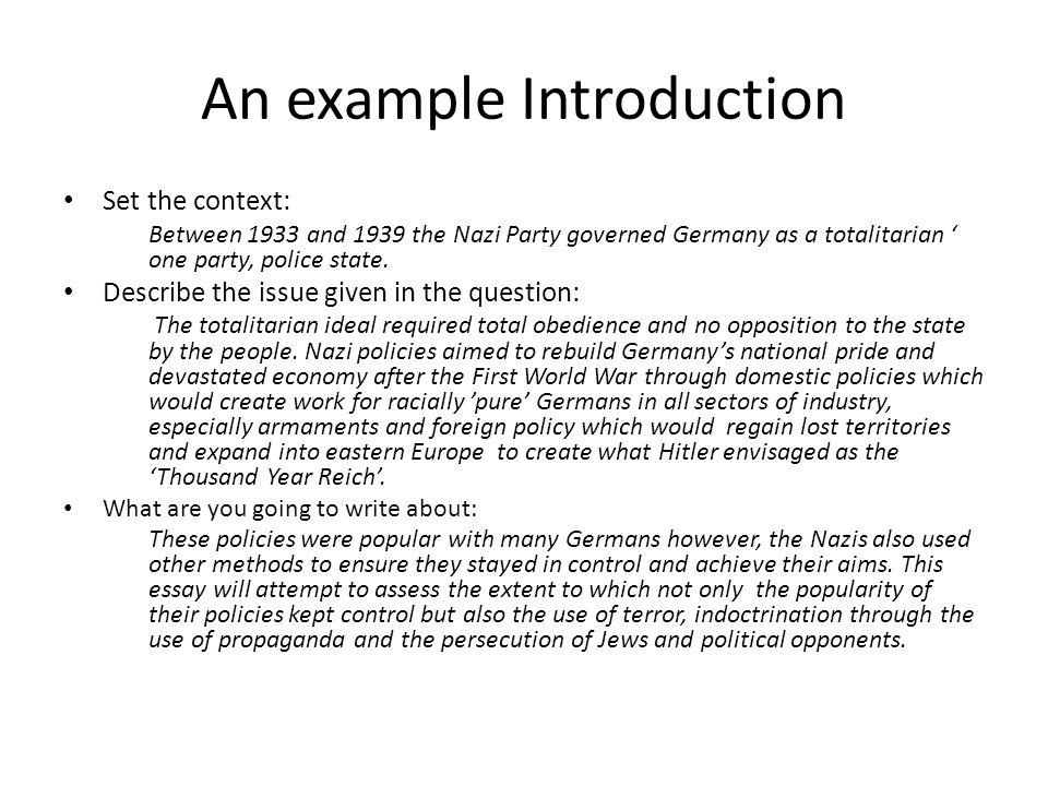 An example Introduction