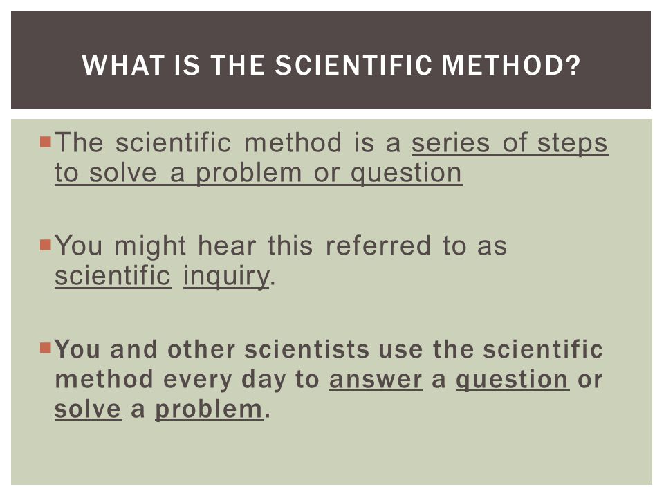 What is the scientific method