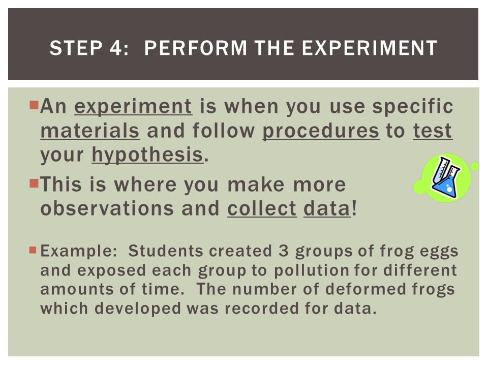 Step 4: Perform the Experiment