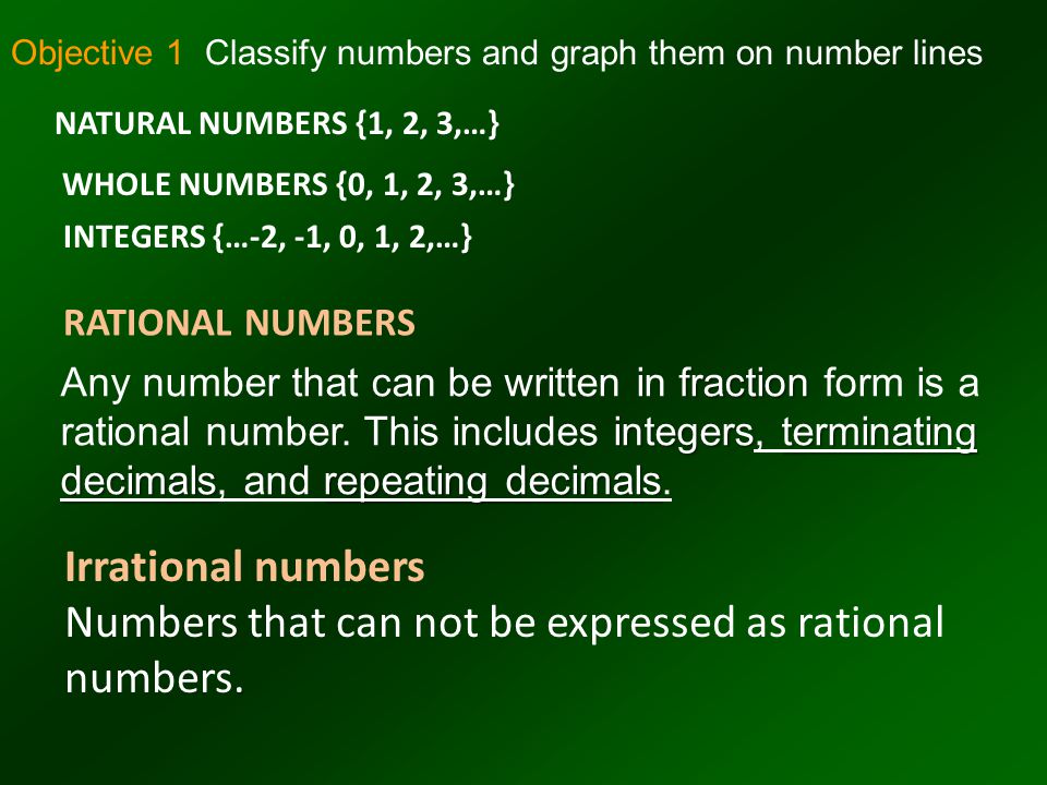 Numbers that can not be expressed as rational numbers.