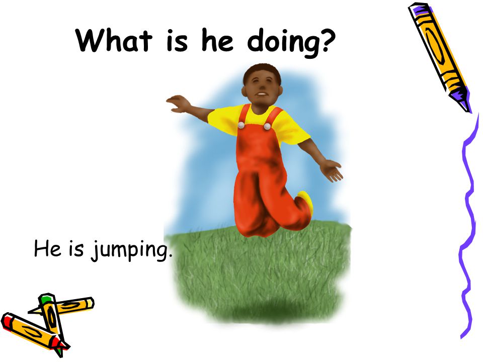 What is he doing He is jumping.