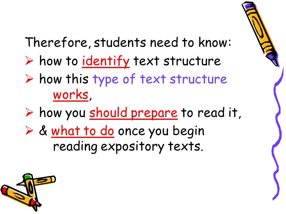 Therefore, students need to know: