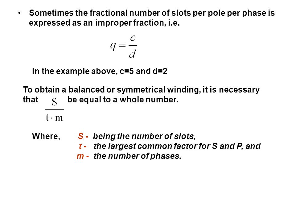 Number Of Slots Per Pole Per Phase Formula Number Of Slots Per Pole Per Phase Formula
