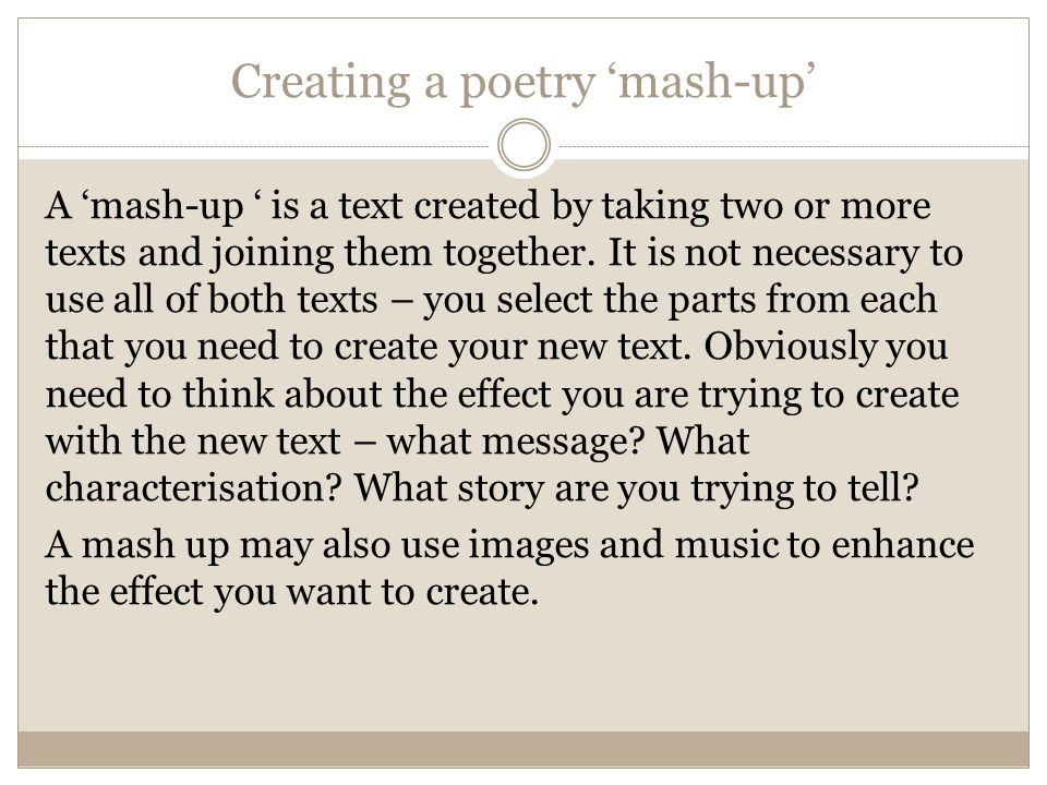 Creating a poetry ‘mash-up’